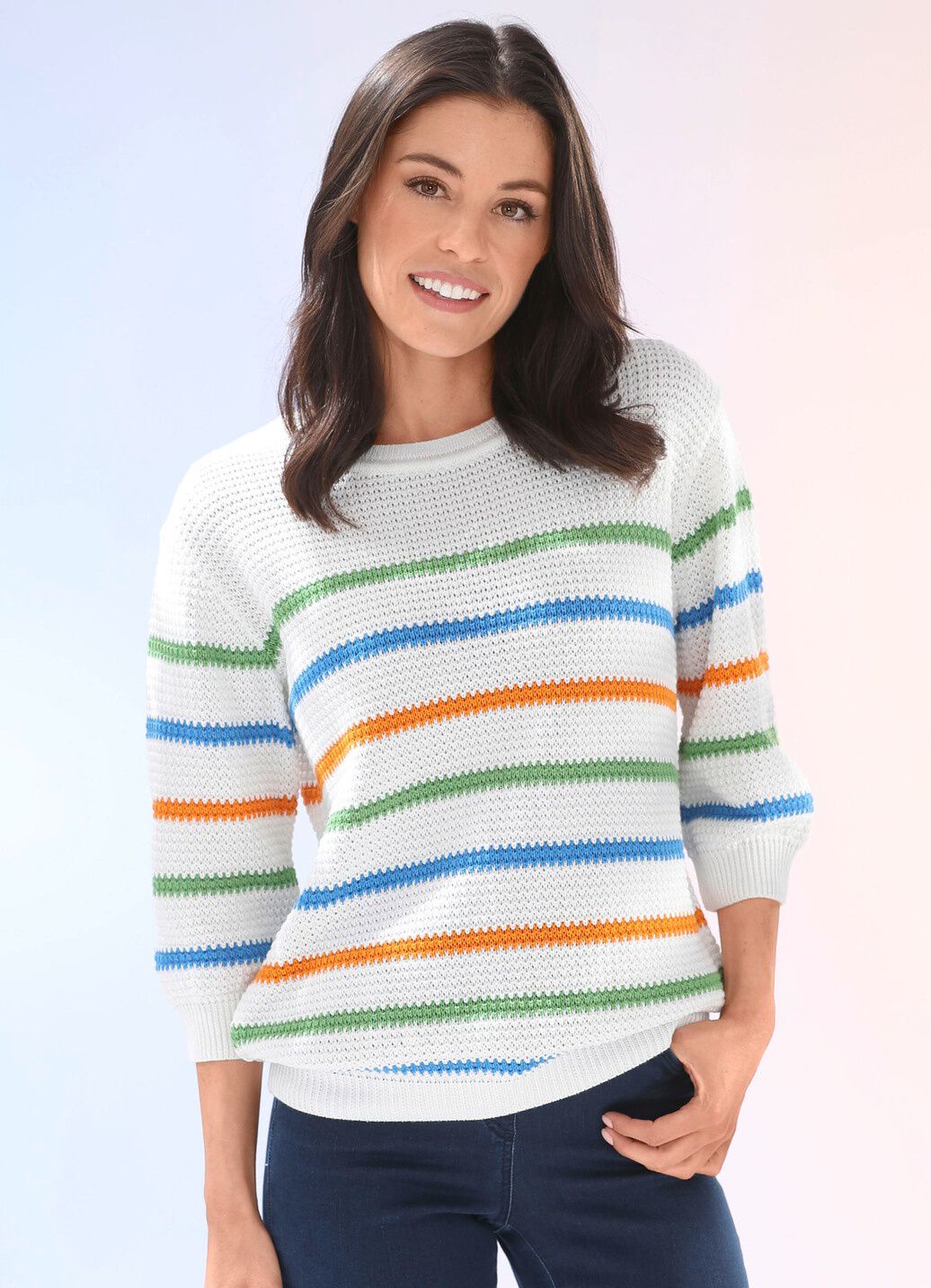 Pullover in Reiskornstrick