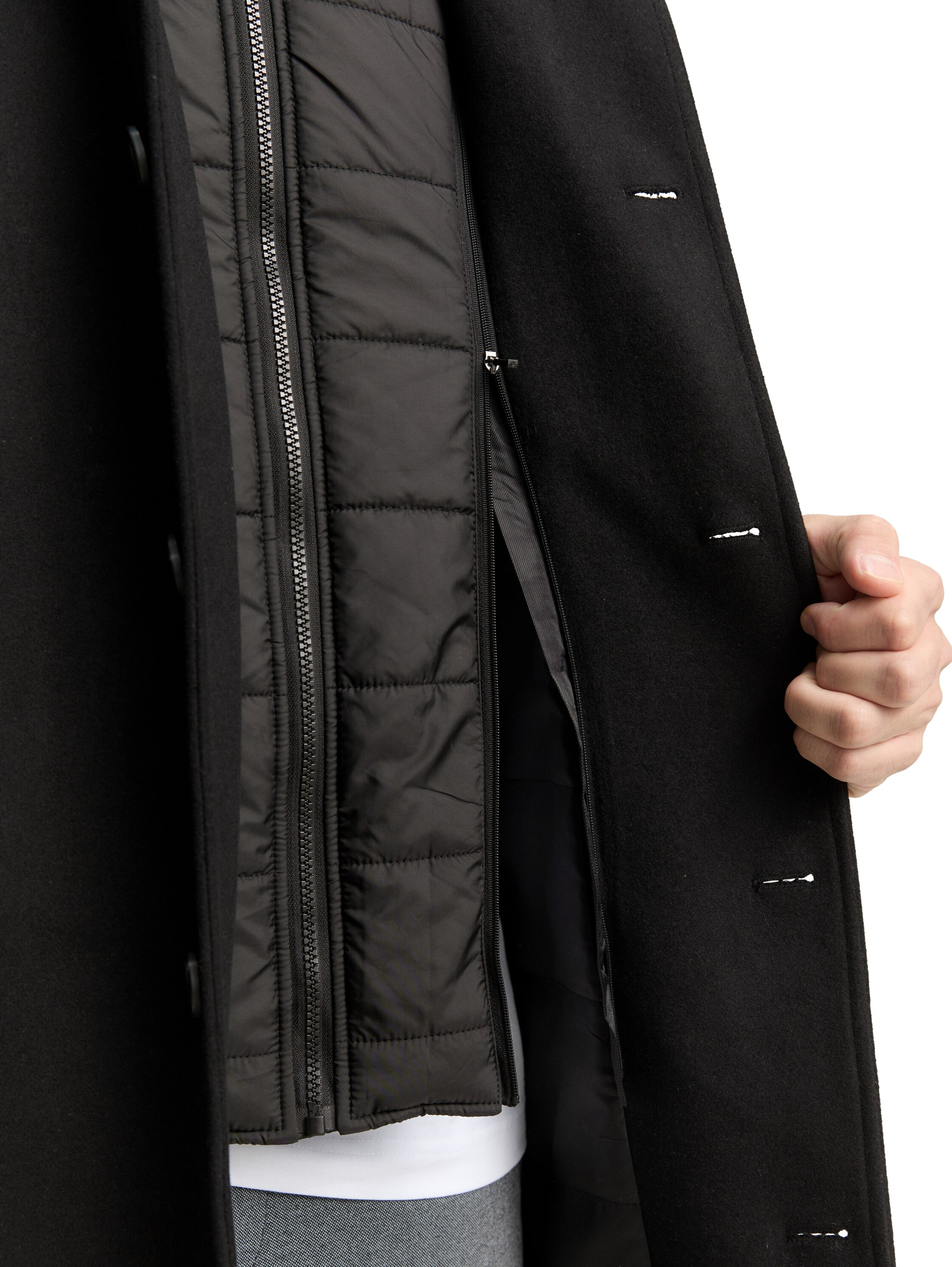TOM TAILOR Wollmantel , mit abnehmbarer Innenjacke