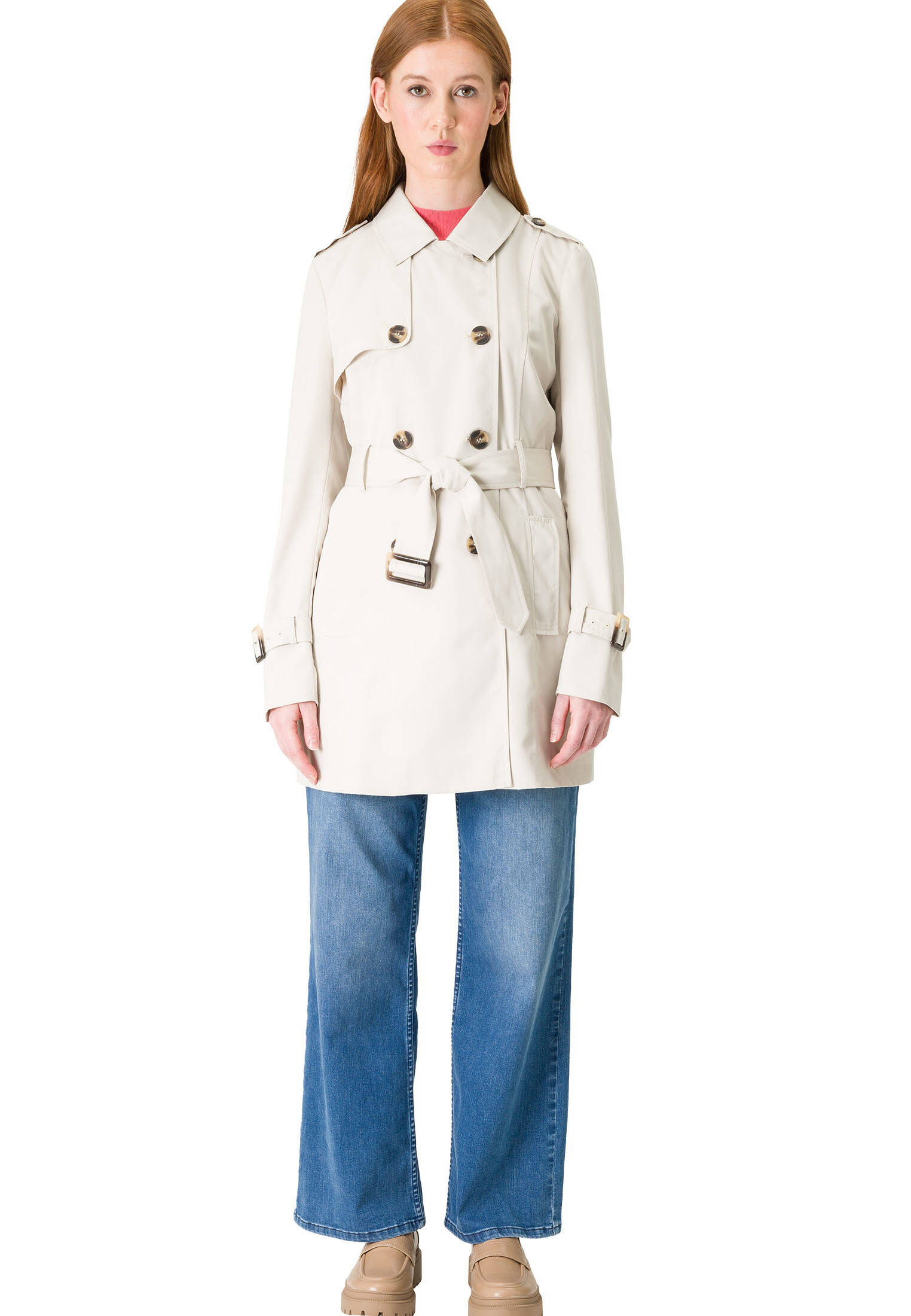 zero| Damen Trenchcoat zweireihig