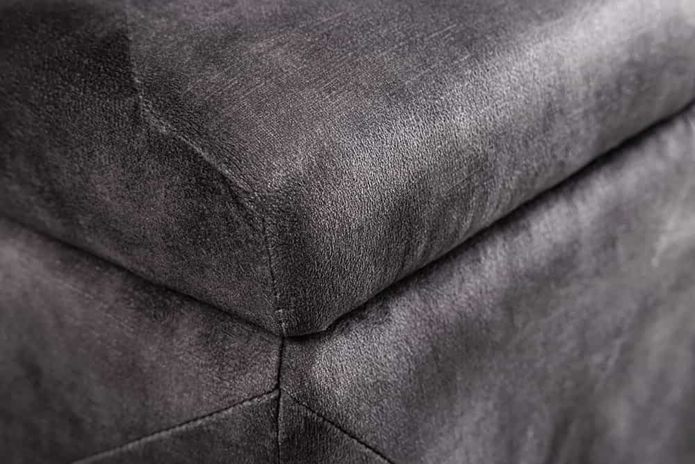 Chesterfield Bettbank EXTRAVAGANCIA 140cm grau Samt mit Stauraum