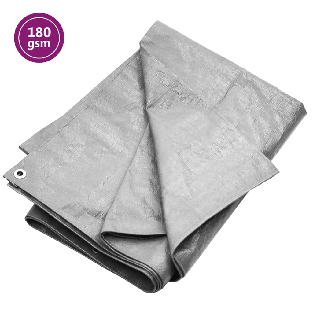 Bâche 180 g/m² 6x6 m gris pehd