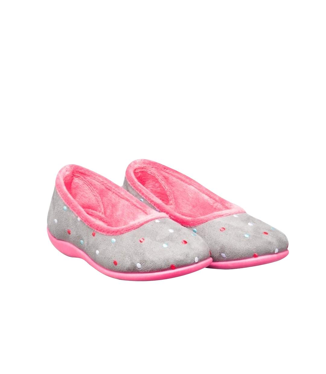 Sleepers Isla - Chaussons ballerines à mémoire de forme - Femme (Gris/Fuchsia) - UTDF1308