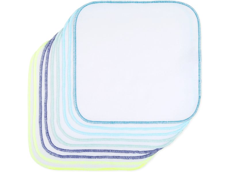 MAKIAN Moltonwaschlappen 9-er Set 30 x 30 cm, Blau Kinderwaschlappen