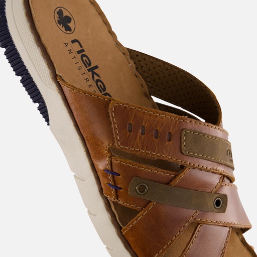 Rieker Dallas Slippers cognac Leer