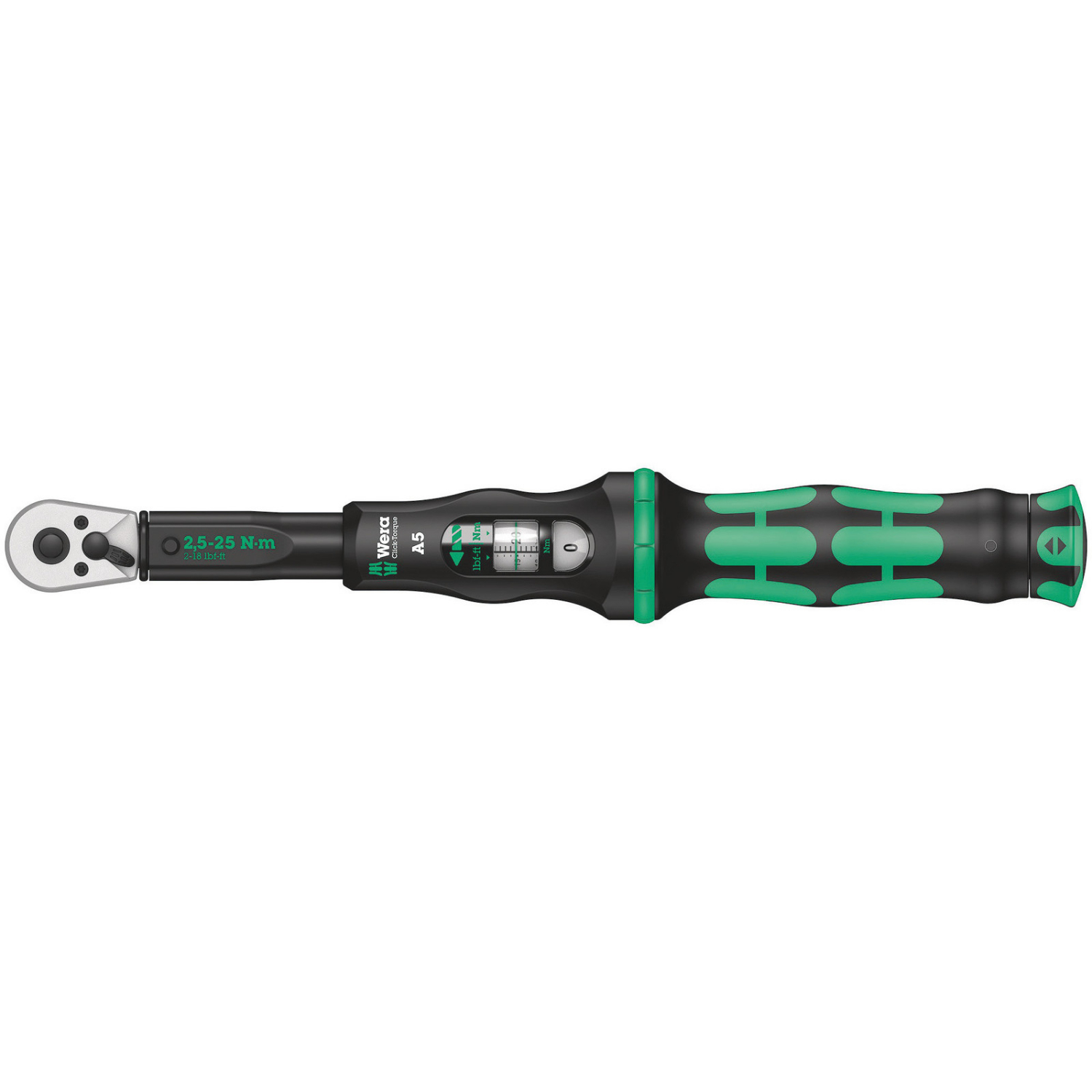 Wera 05075604001 Click-Torque A 5 Draaimomentsleutel met omschakelratel - 2,5-25Nm - 1/4