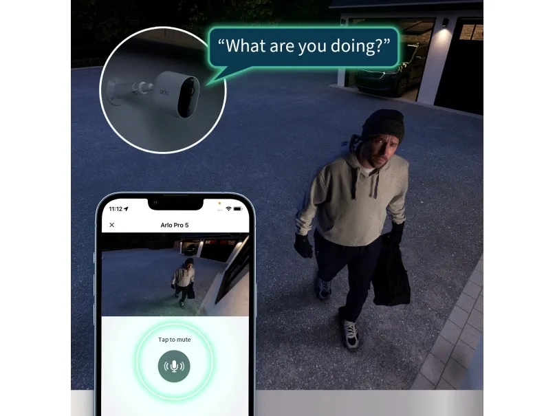 Arlo Pro 5 - Netværksovervågningskamera - udendørs - vejrbestandig - farve (Dag/nat) - 2688 x 1520 - audio - trådløs - WiFi (pakke med 2)