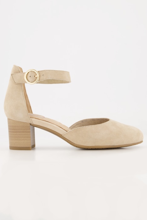 Tamaris Comfort Leder-Pumps, Klettriegel, Komfortweite