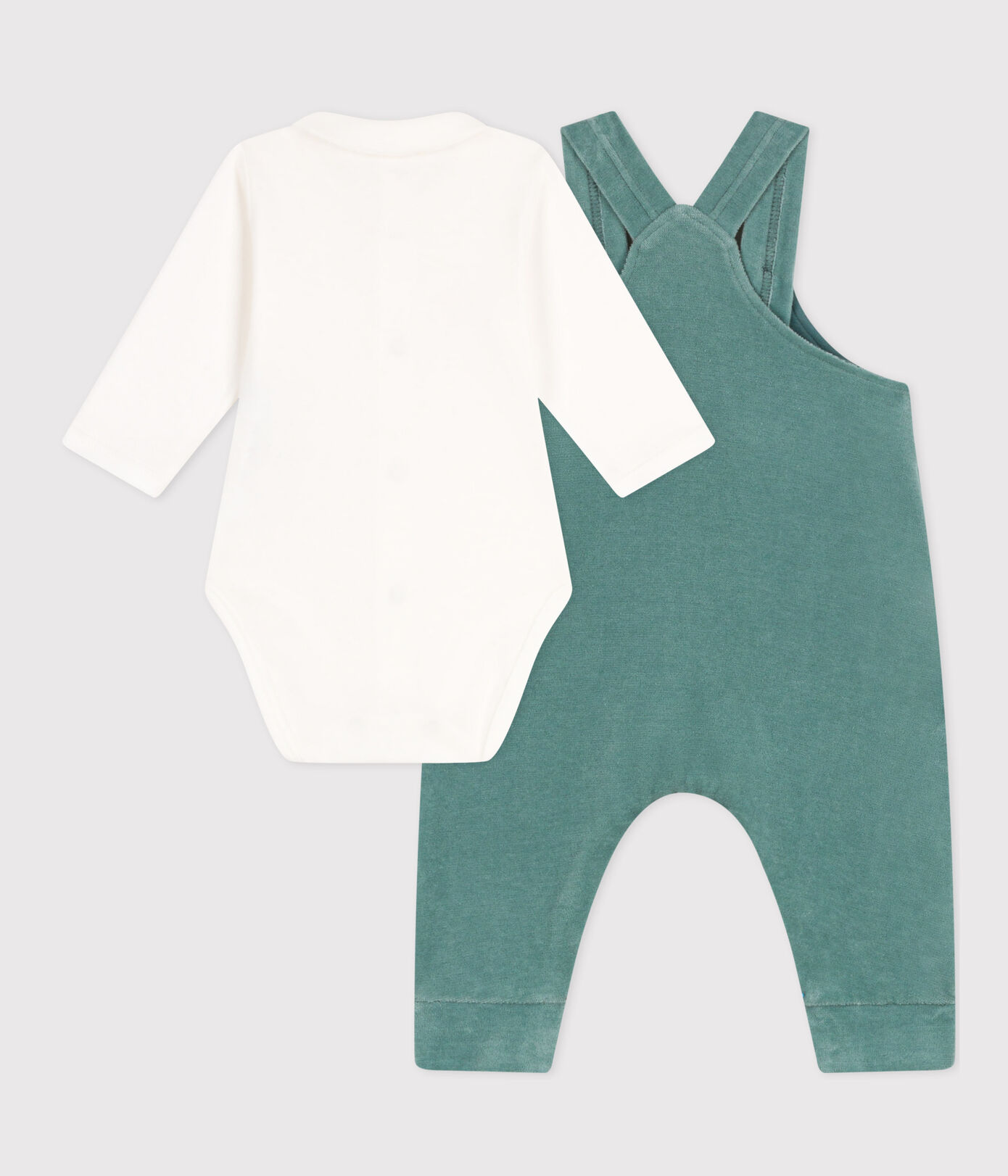 Ensemble salopette en velours et body bébé