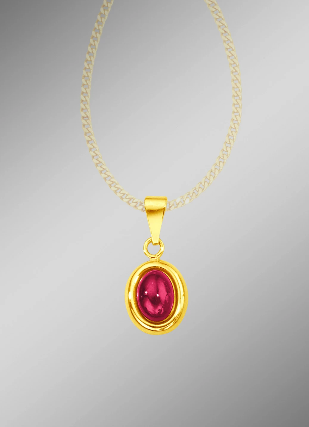 Anhänger mit echtem Rubin-Cabochon