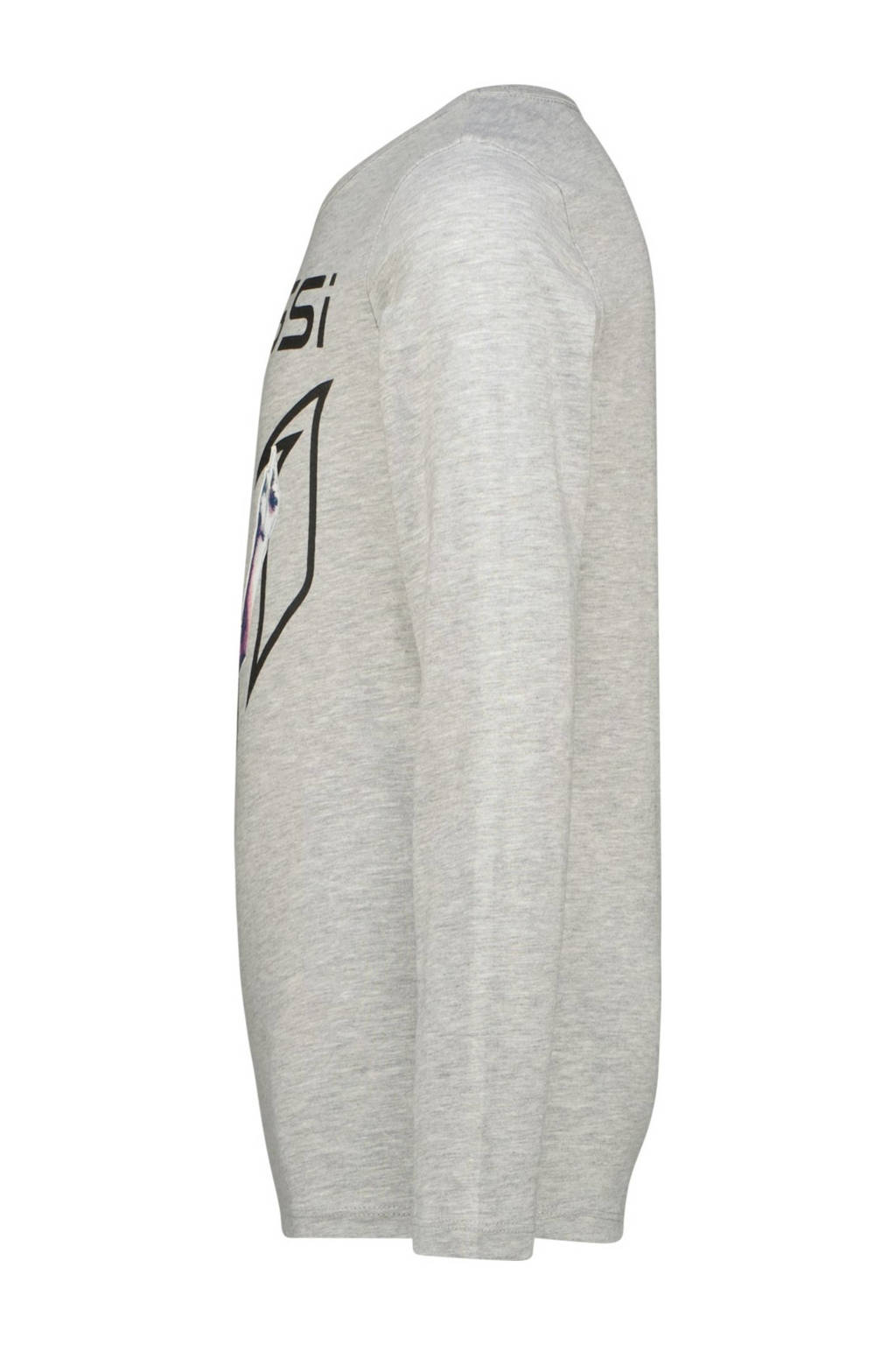 Messi pyjama Champ met printopdruk grijs melange/donkerblauw