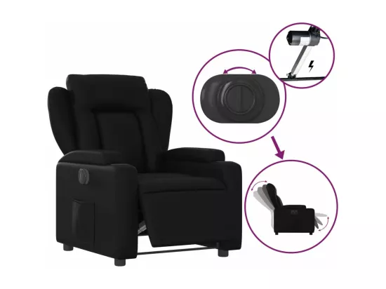 Fauteuil inclinable électrique Noir Similicuir