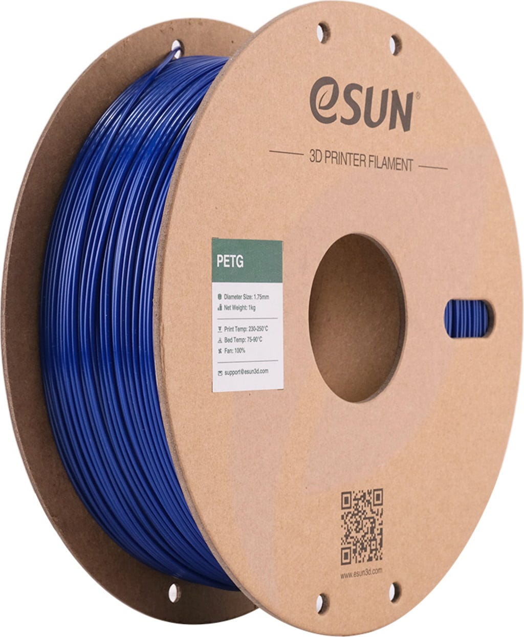eSUN  PETG Blue, 1,75 mm / 1000 g    Lichtdurchlässiges Filament mit ausgezeichneter Schlagfestigkeit