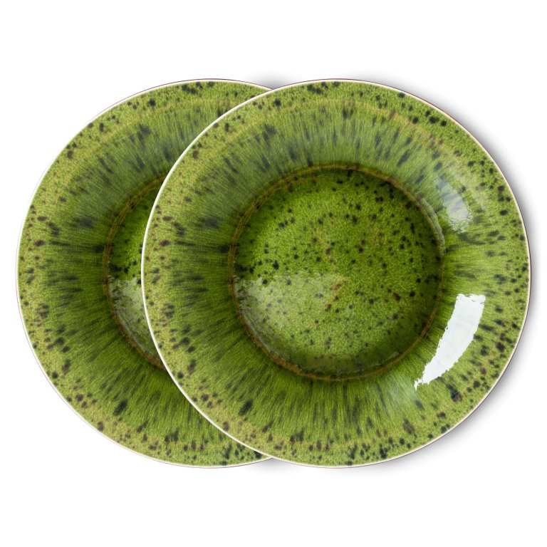 HKliving The Emeralds dinerbord set van 2 Ø27.3 spotted green