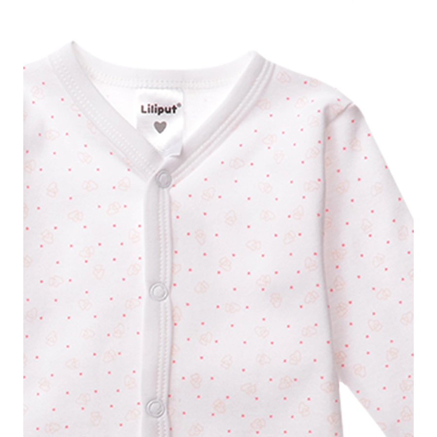 Liliput Schlafoveralls 2er-Set weiß mit Druck Herzen  rosa