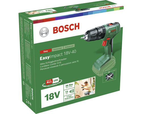 Bosch EasyImpact 18V-40 accu-slagboormachine, zonder accu en lader