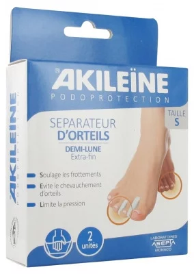Akileïne Séparateur D'orteils Demi-Lune - Taille : S - 2 Unités