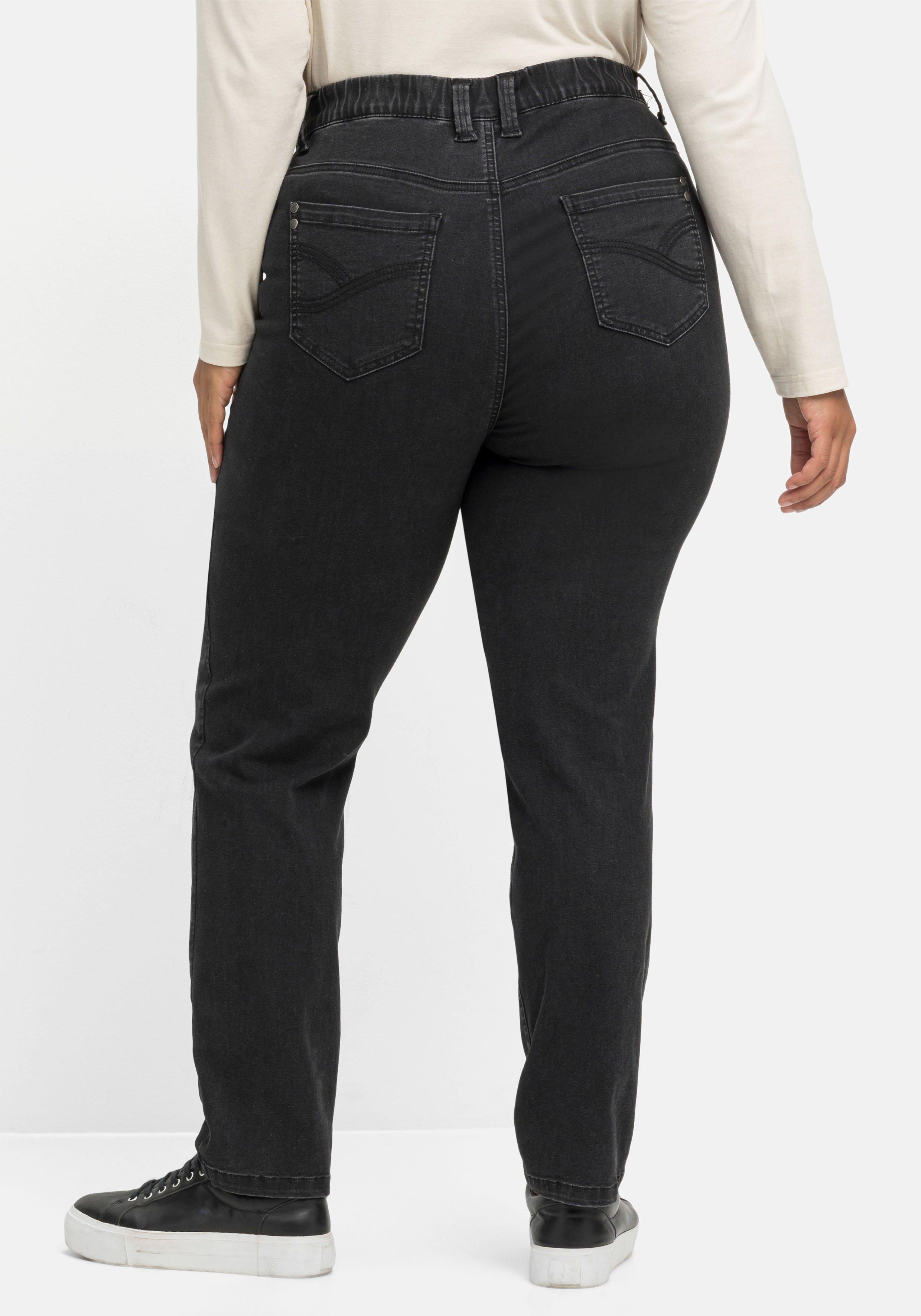 Skinny Jeans in Schlupfform mit Reißverschluss
