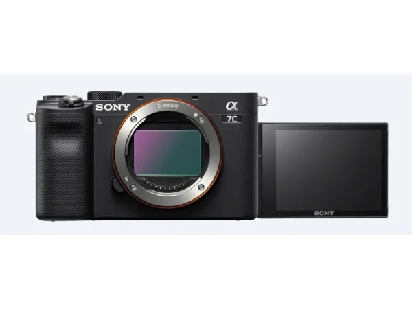 Sony a7C ILCE-7CL - Digitalkamera - spejlløst - 24.2 MP - Full Frame - 4K / 30 fps - 2.1x optisk zoom 28 - 60 mm objektiv - Wireless LAN, NFC, Bluetooth - sort