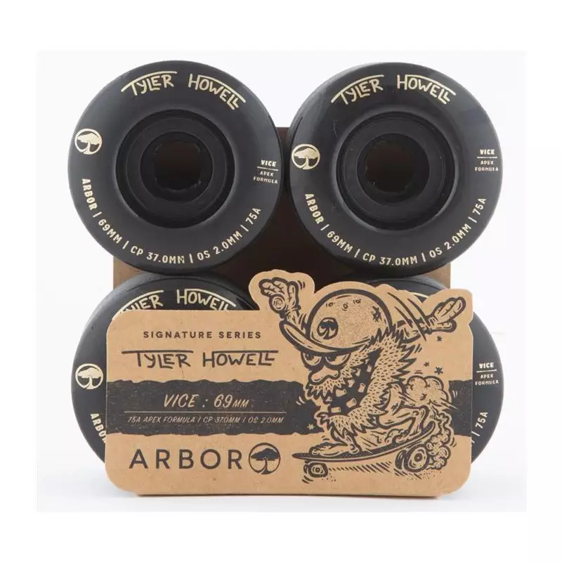 Roues skate ARBOR Vice Tyler Howell 75a Black 69mm