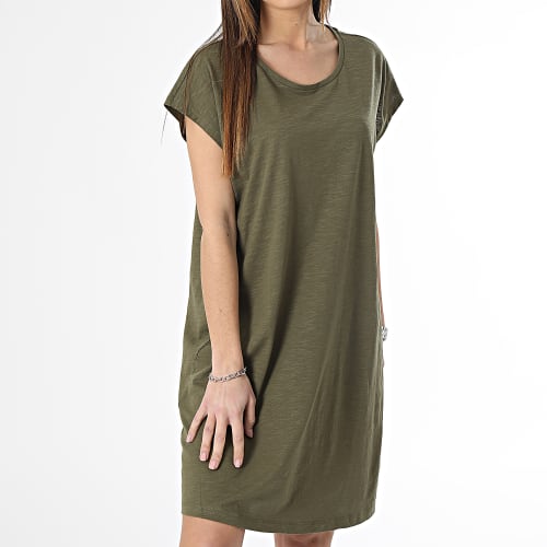 Robe Tee Shirt Femme Vert Kaki
