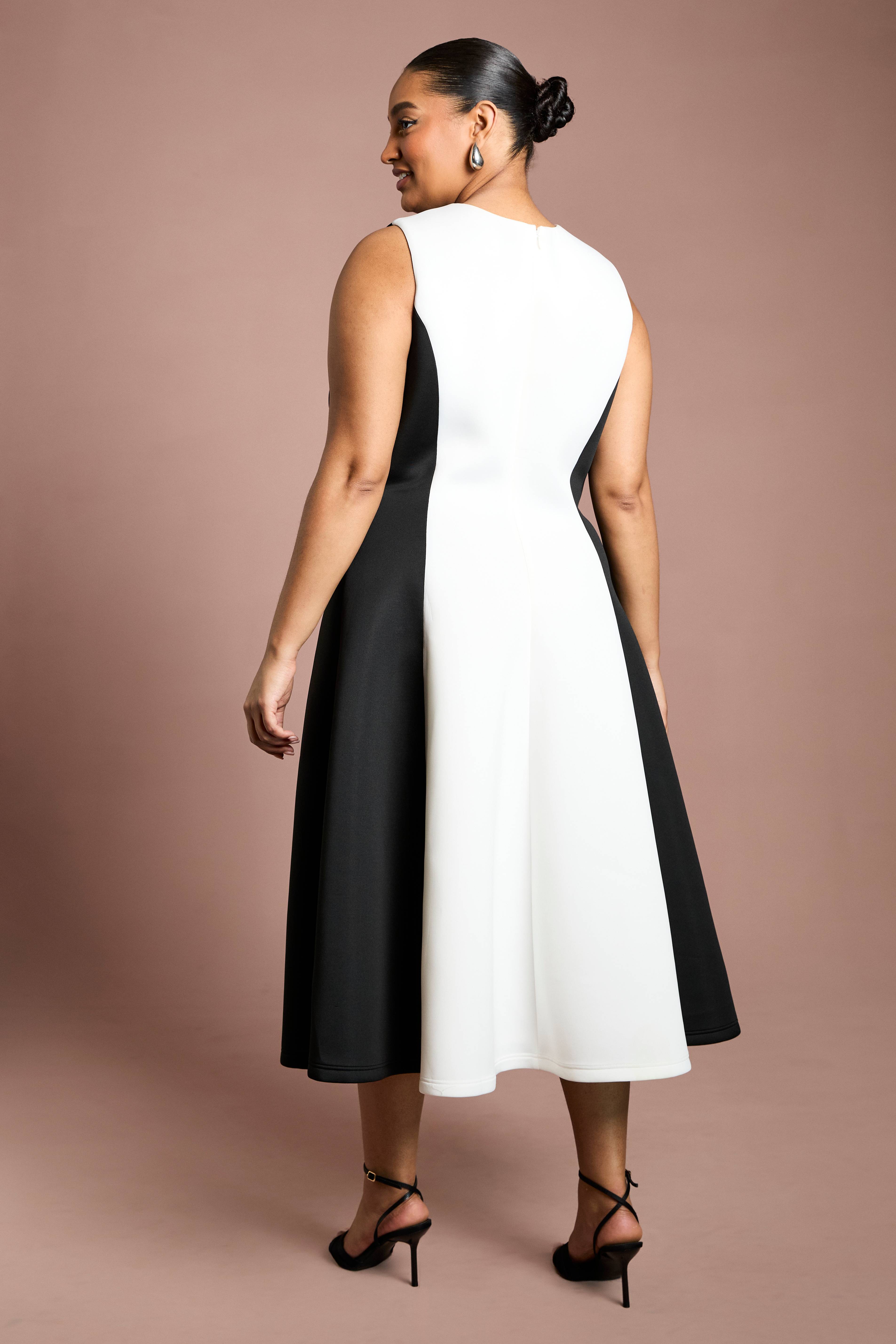 Coast Robe Midi Grande Taille à Blocs de Couleurs Monochromes