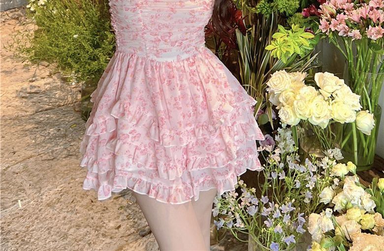 Lexama - Strapless mini A-lijn jurk