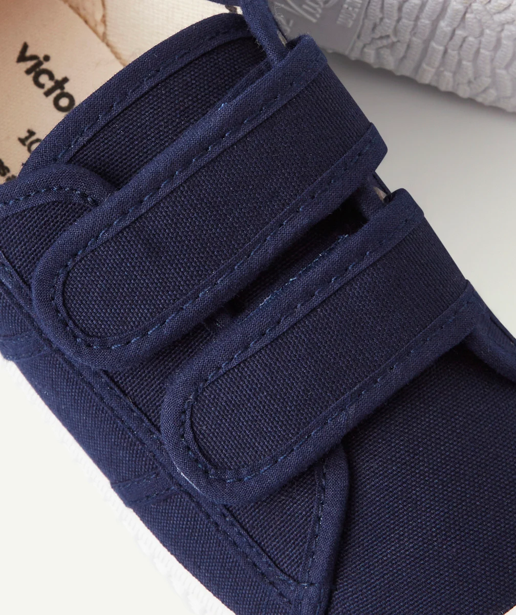 VICTORIABASKETS EN TOILE BLEU MARINE AVEC DOUBLE SCRATCH