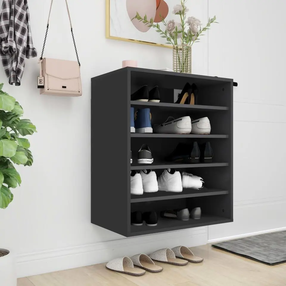 vidaXL - Schoenenkast - Zwart - Bewerkt hout - 60 x 35 x 70 cm