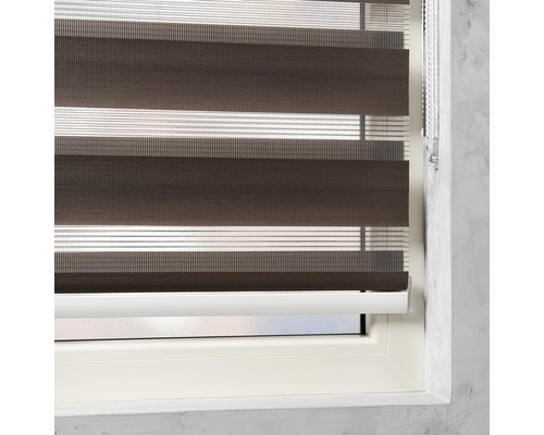 Soluna dubbel rolgordijn D-R12 Noah met cassette, bruin, 60x175 cm