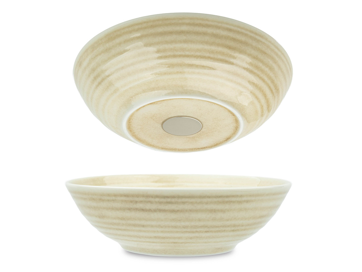 Silwy 20 cm set van 2 magnetisch porseleinen schaaltjes - Sand