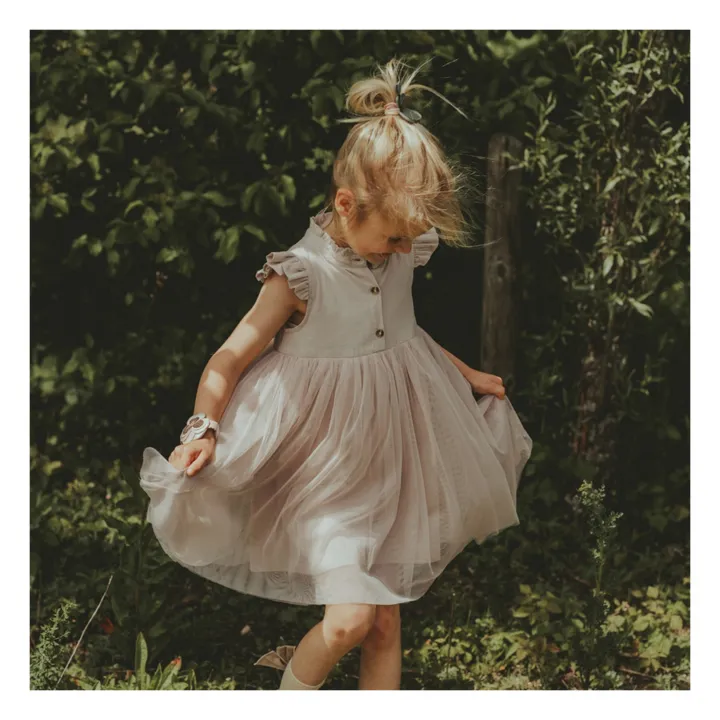 Donsje Robe en coton et tulle Fleurance | Rose pâle