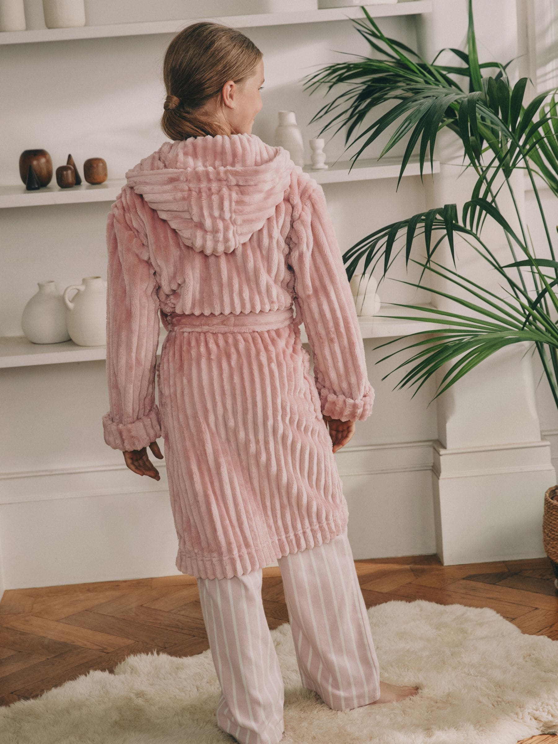 Roze - Fleece Cord Dressing Gown (5-16yrs)