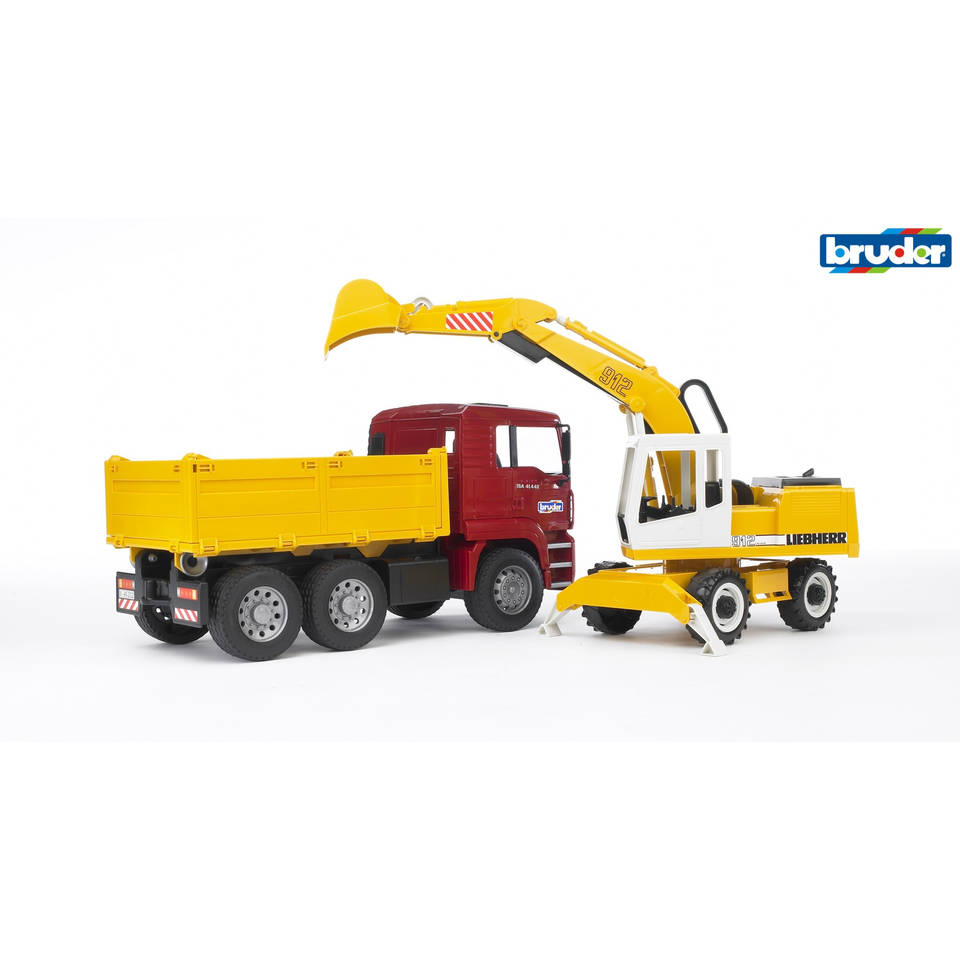 Bruder TGA kiepauto + graafmachine