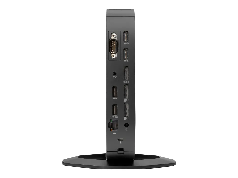 HP t640 - Tynd klient - SFF - 1 x Ryzen Embedded R1505G / op til 3.3 GHz - RAM 8 GB - flash 32 GB - eMMC - Radeon Vega 3 - Gigabit Ethernet, Bluetooth 5.2 - Win 10 IoT Enterprise 2019 LTSB for Thin Clients 64-bit - skærm: ingen