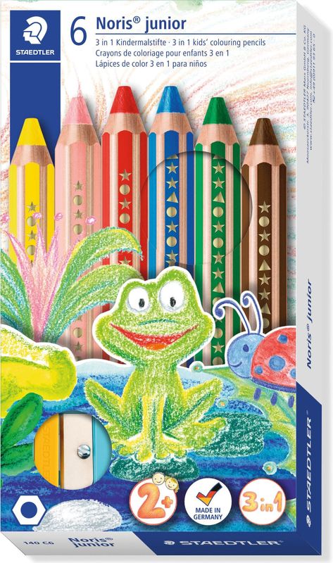 STAEDTLER Noris Junior -  3-in-1 Kleurpotlood - set 6 St