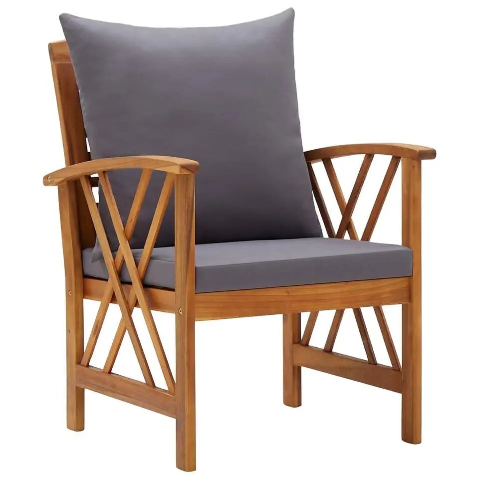 vidaXL - Loungeset - Grijs - Hout