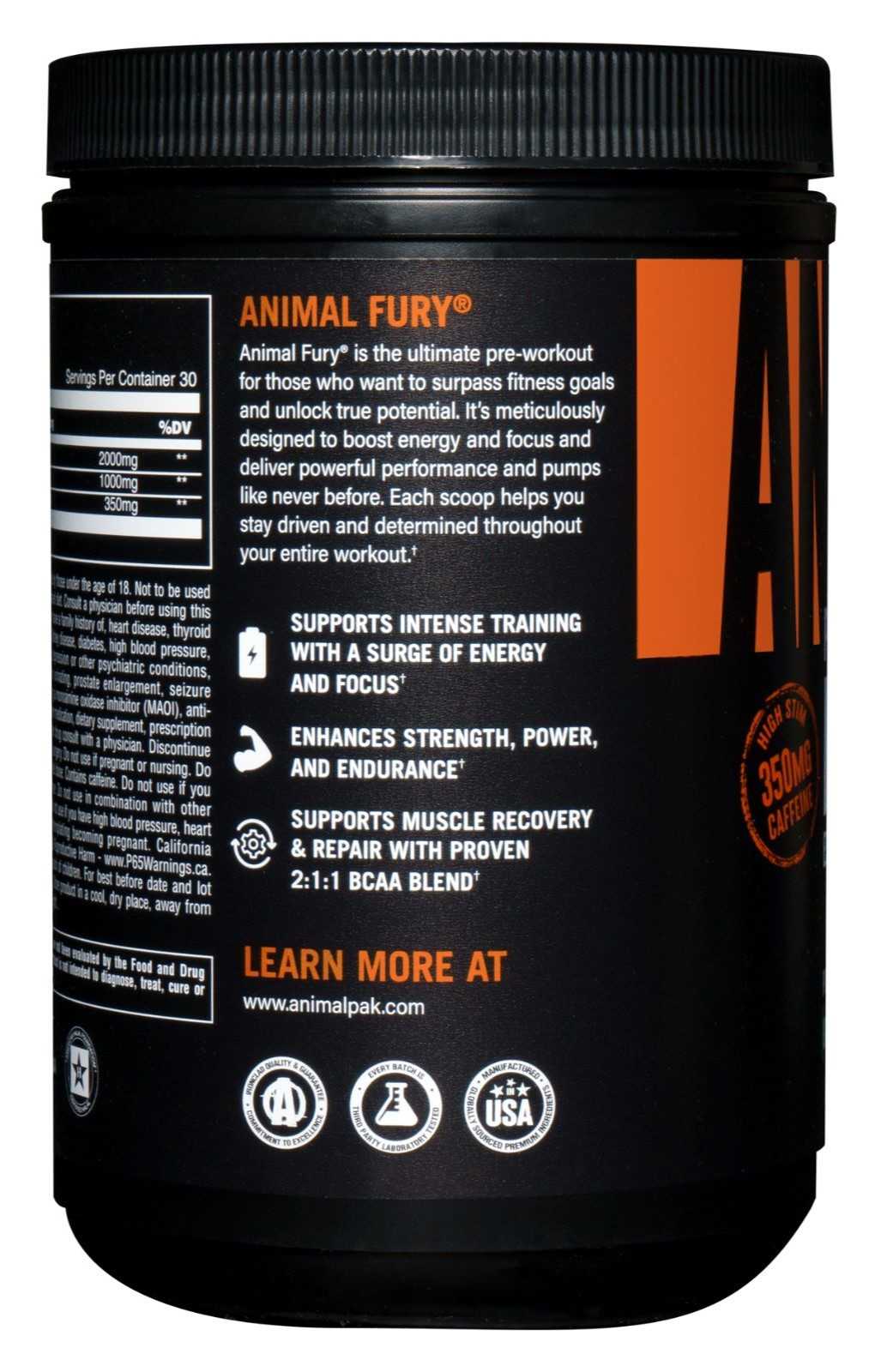 Treinamento de pré-treinamento animal Fury Bring the Pain 20 doses