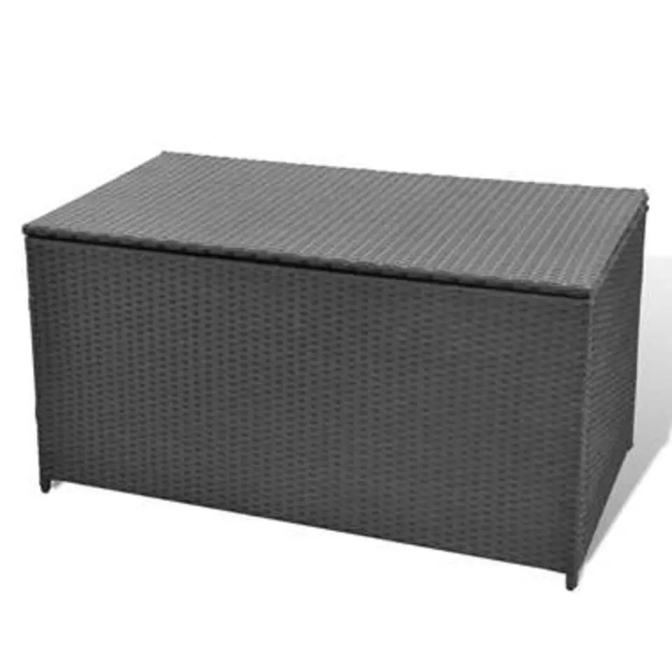 vidaXL - Opbergkist - Zwart - Poly rattan