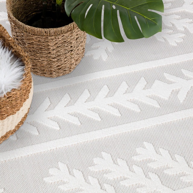 Carpet City Teppich »In-& Outdoorteppich Santorini 411, 3D-Effekt, Boho-Optik« rund 5 mm Höhe Wetterfest & UV-beständig für Terrasse, Balkon, Küche, Flur