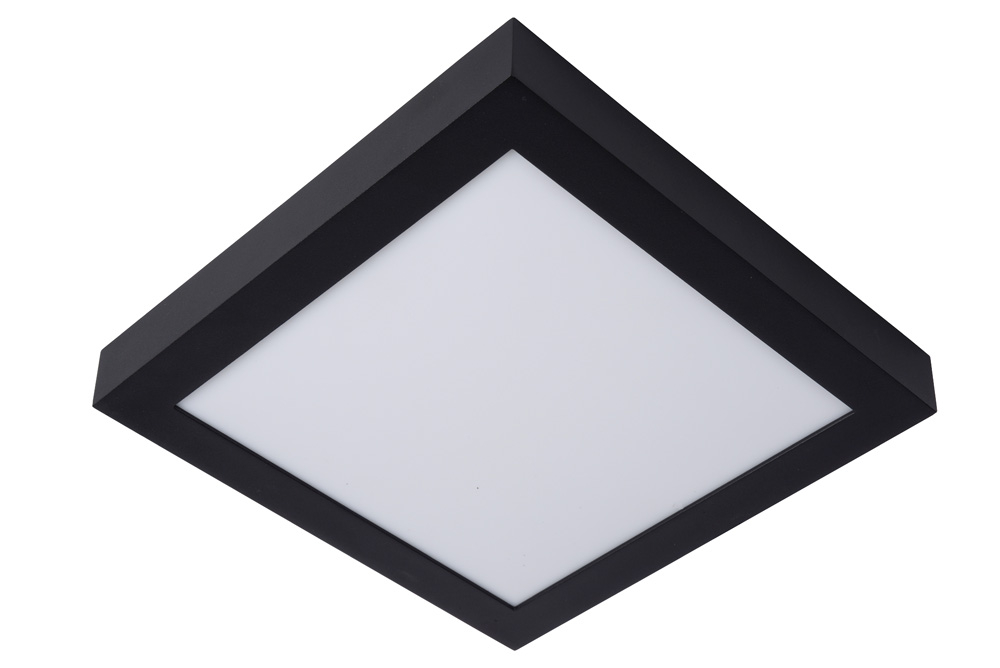 Lucide Brice vierkante plafondlamp 30cm 30W zwart
