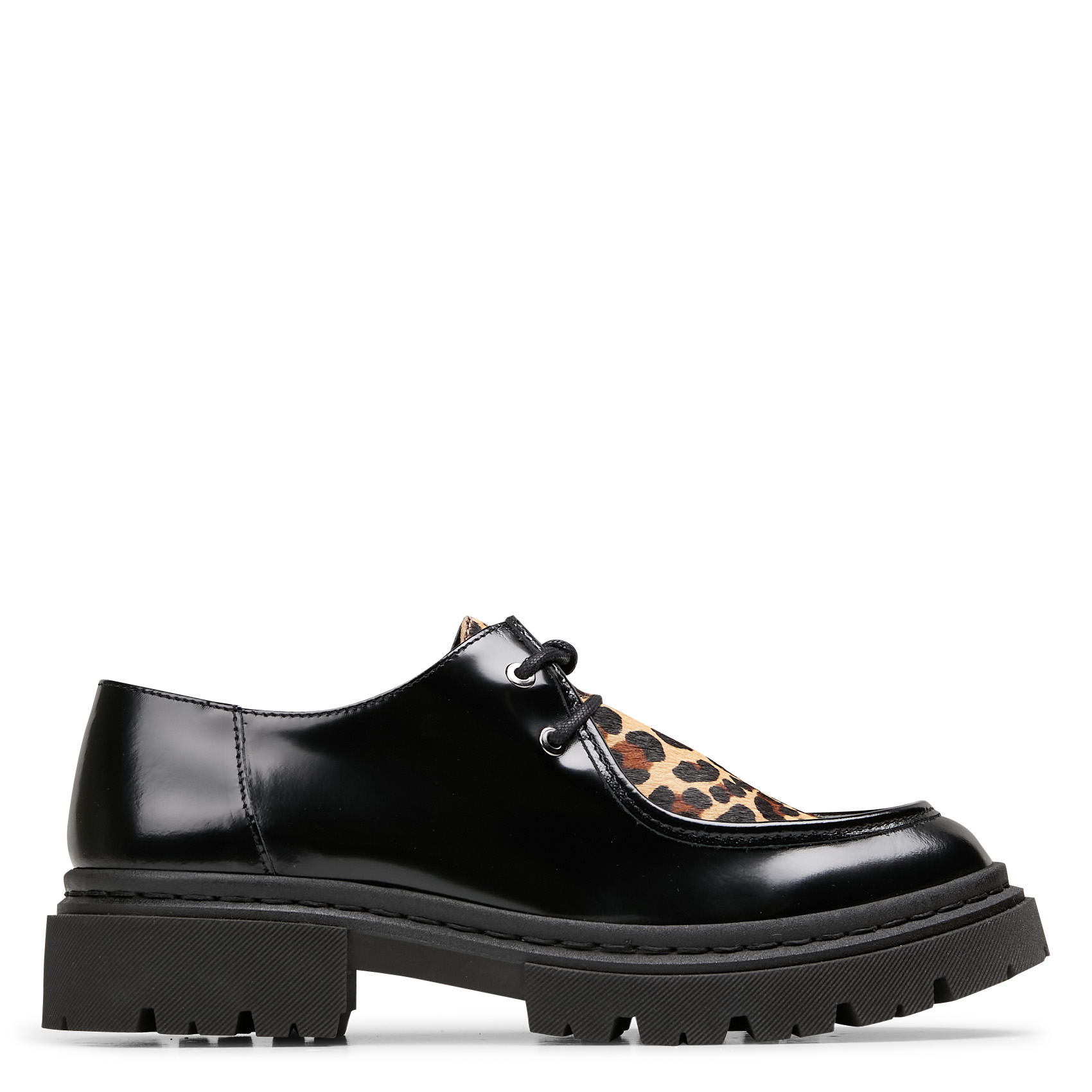 MAEL - Derbies imprimé en cuir| Noir