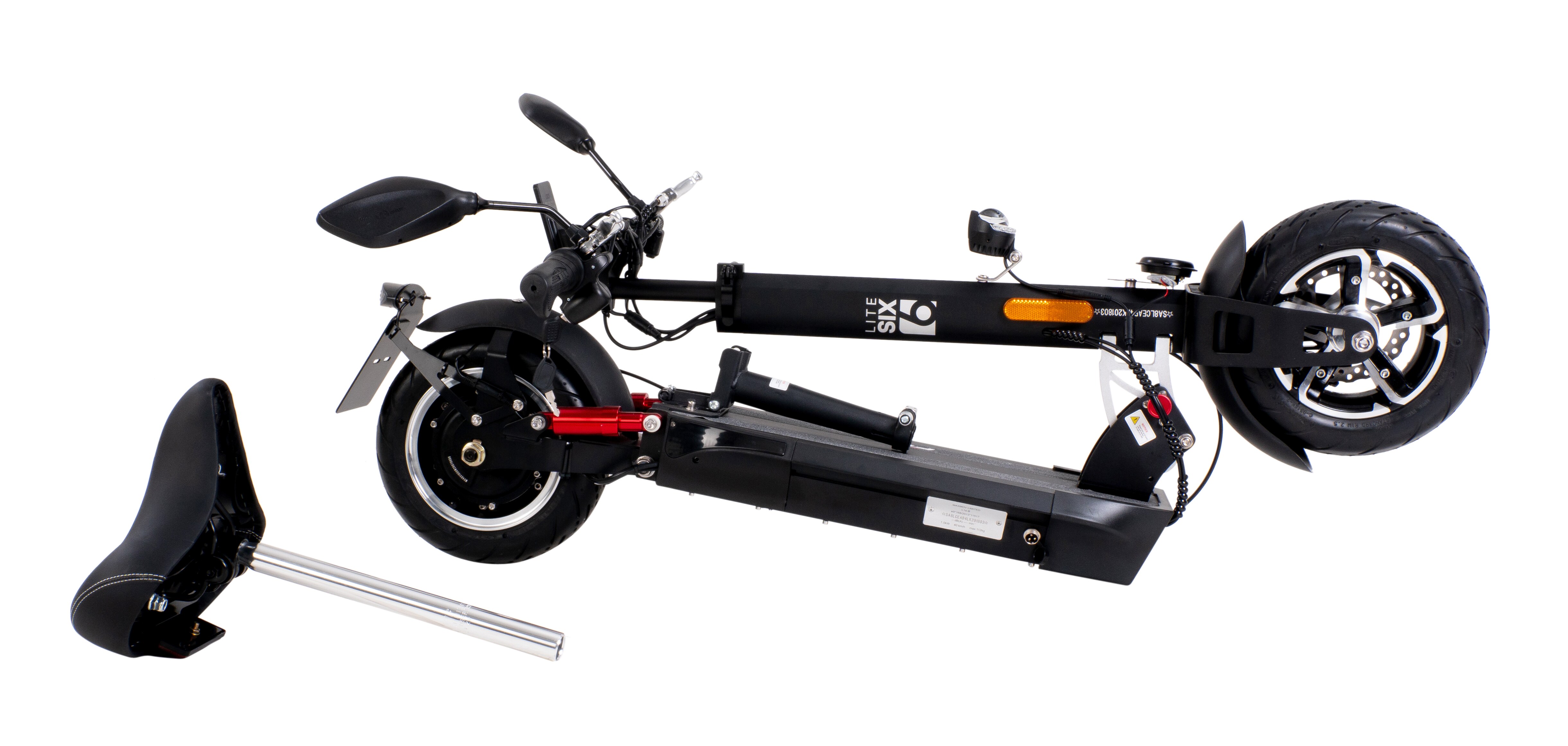 eFlux Lite Six E-Scooter 1000 Watt mit Straßenzulassung, 40 km/h, verstellbarer Sitz, Lithium-Akku