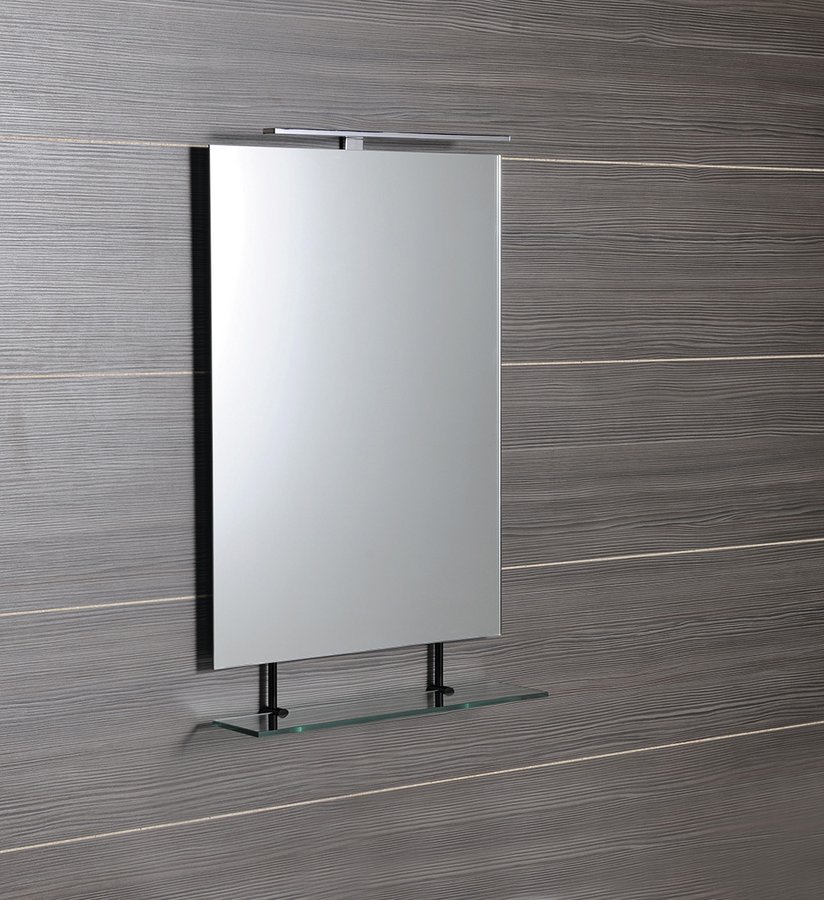 Sapho Wega spiegel rechthoekig met planchet 80x80cm zwart mat