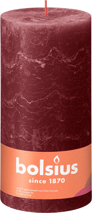 Bolsius dinerkaars Shine rood 125 uur D 10 H 20 cm