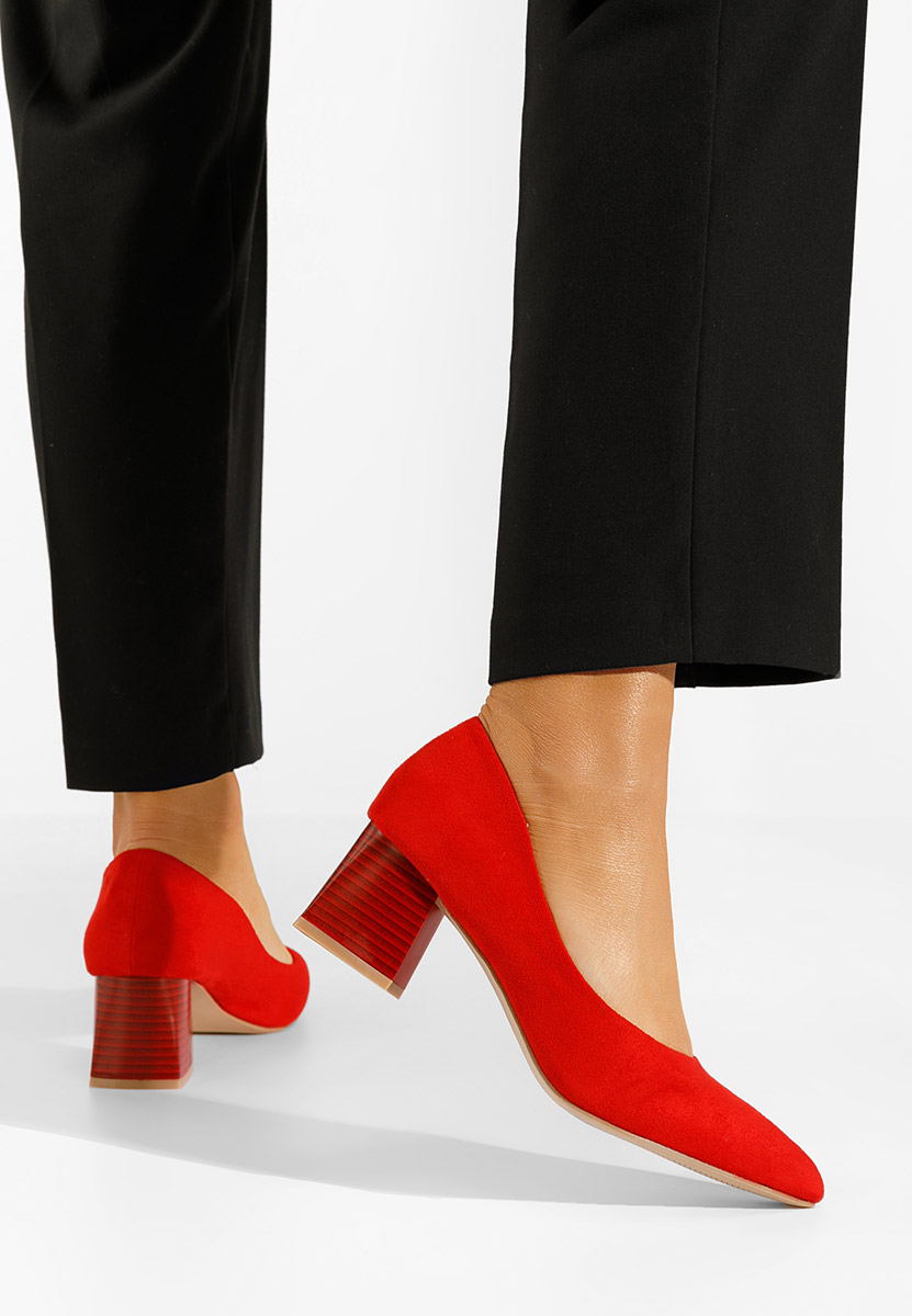 Chaussures à talon épais rouges Salma