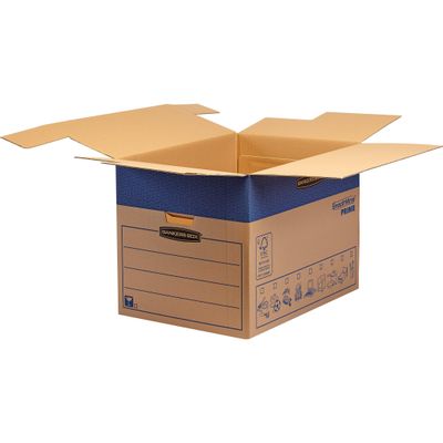 5 Cartons déménagement 127L - Bankers Box SmoothMove FastFold Fellowes