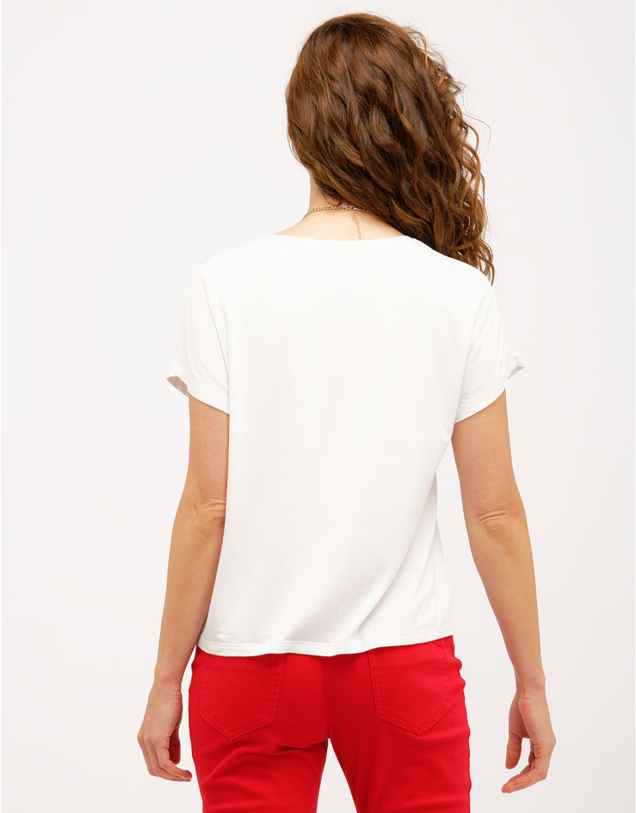 T-Shirt blanc coquelicots