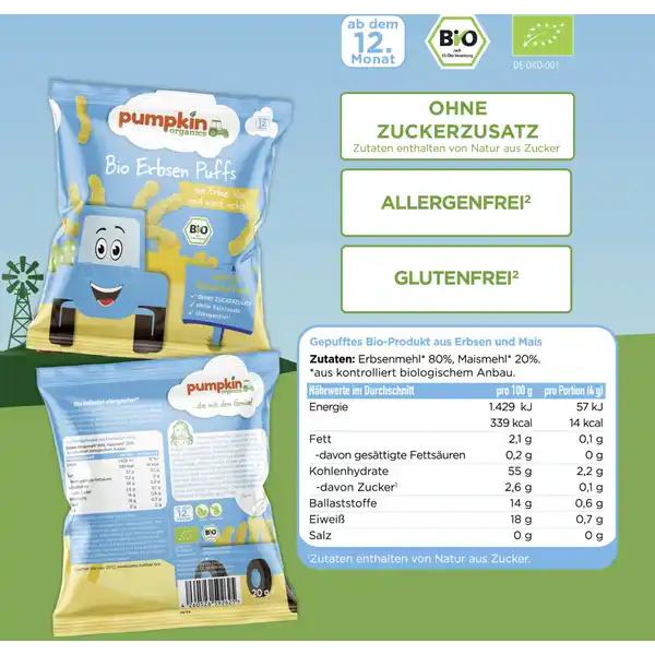 Bio Erbsen Puffs