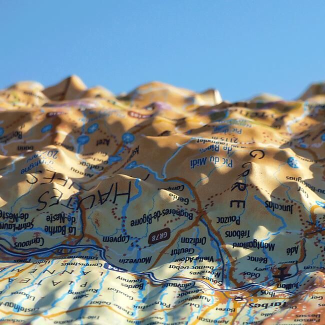 3D MAP - RELIEF OCCITANIE SUD OUEST 61X41