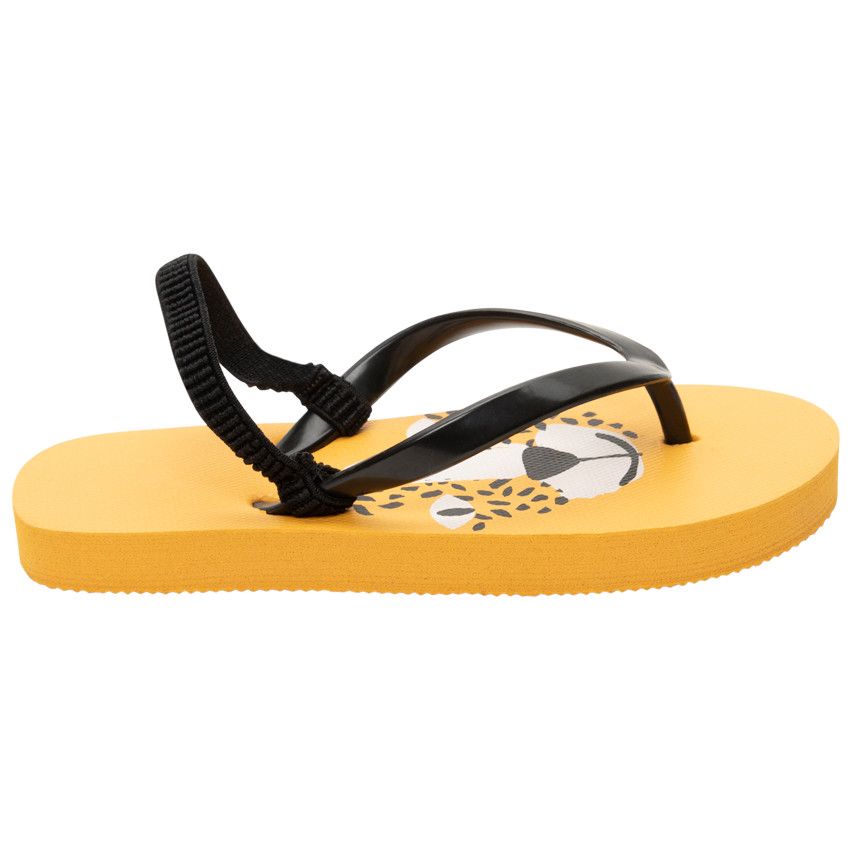 Tongs print tigre à lanière au dos - Noir